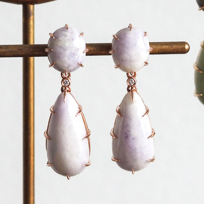 Orhnee Drops Lavender Guatemalan Jadeite Earrings
